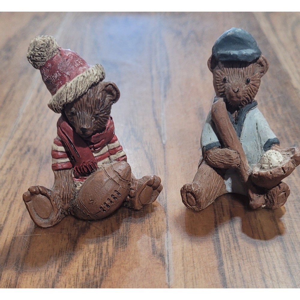 2 Resin Bears Football & Baseball